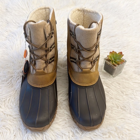 NEW Sporto Brown Tan Waterproof duck ankle lace up boot women size 8 - Picture 3 of 7